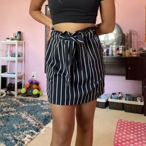 Black and White Striped Skirt